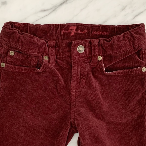 7 For All Mankind Girls Burgundy Velvet Jeans 6X - Picture 3 of 10